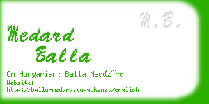 medard balla business card